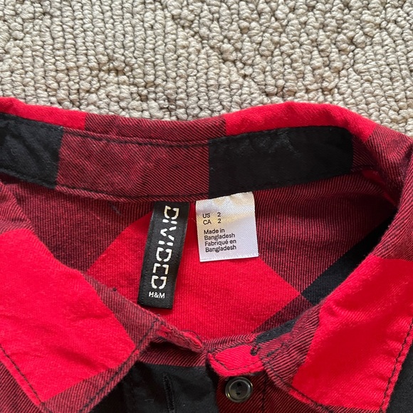 Youth red and black plaid button up - Picture 4 of 4